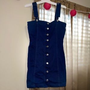 Blue button up dress